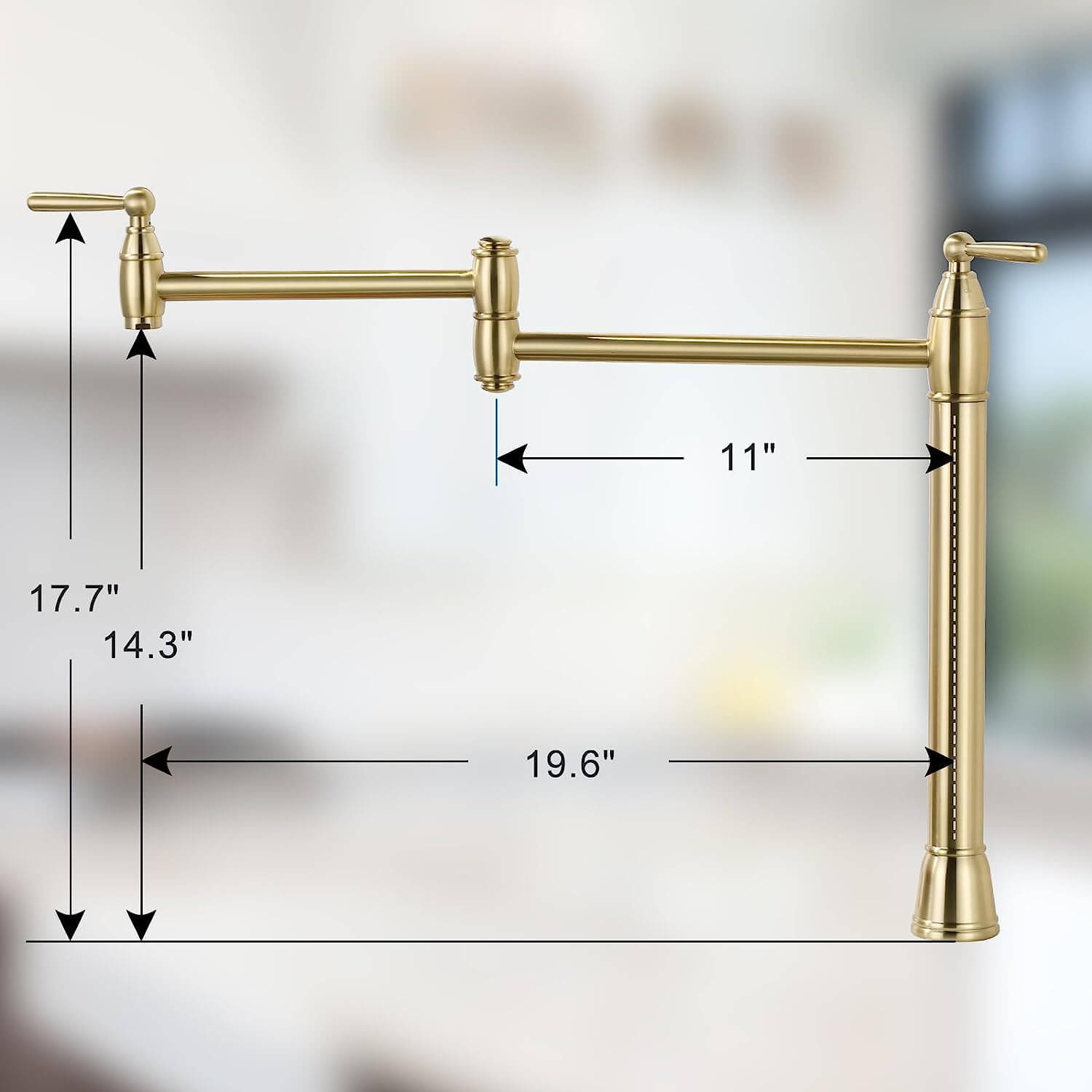 wowow deck mount brushed gold pot filler kitchen folding stove faucet 2