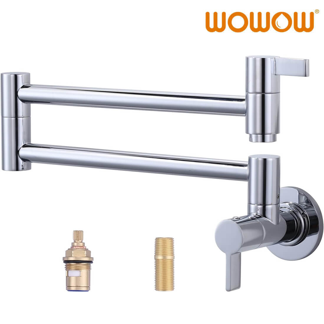 wowow modern chrome pot filler wall mount folding faucet 7