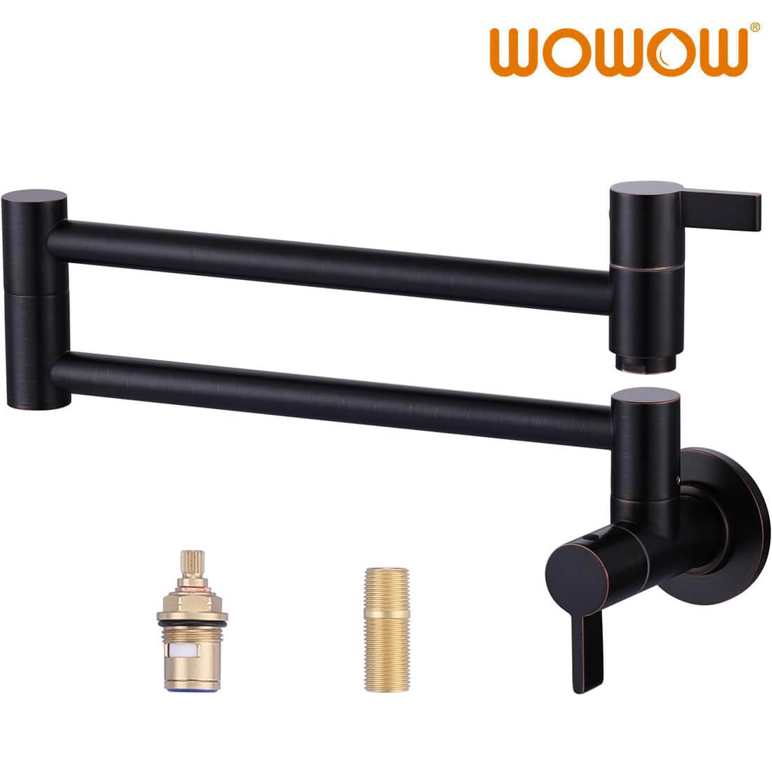 wowow modern oil rubbed bronze pot filler wall mount folding faucet 6