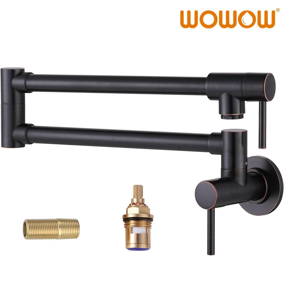 wowow oil rubbed bronze wall mounted folding pot filler faucet over stove 6