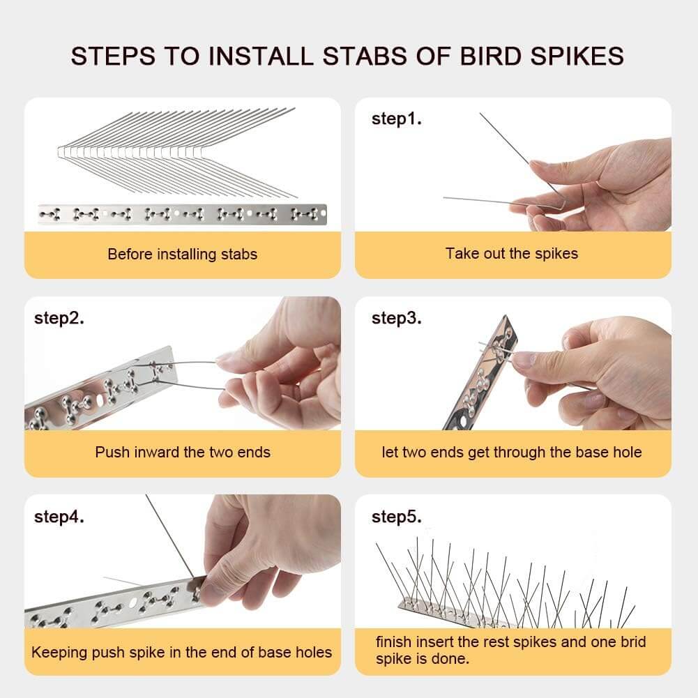 wowow bird spikes stainless steel base 2