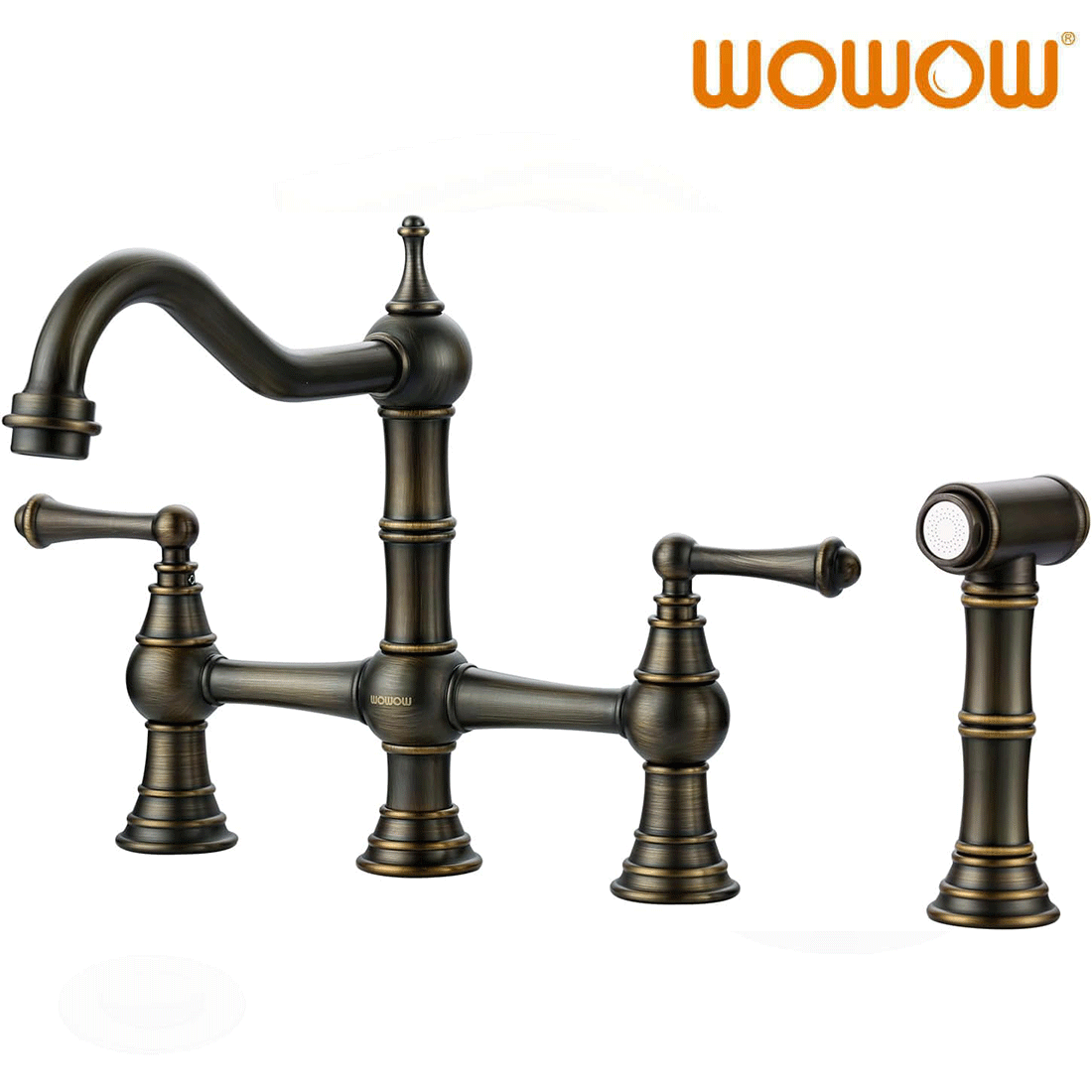 brass bridge kitchen faucet with sprayer Finishes for Bridge Kitchen Faucets