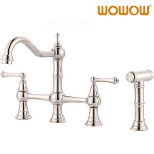 Bridge Kitchen Faucet with Side Sprayer