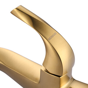wowow single handle high arc brushed gold bathroom faucet 11