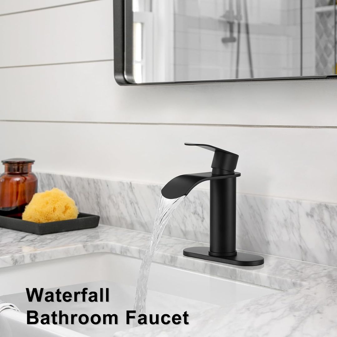 Single Handle Waterfall Spout Bathroom Faucet
