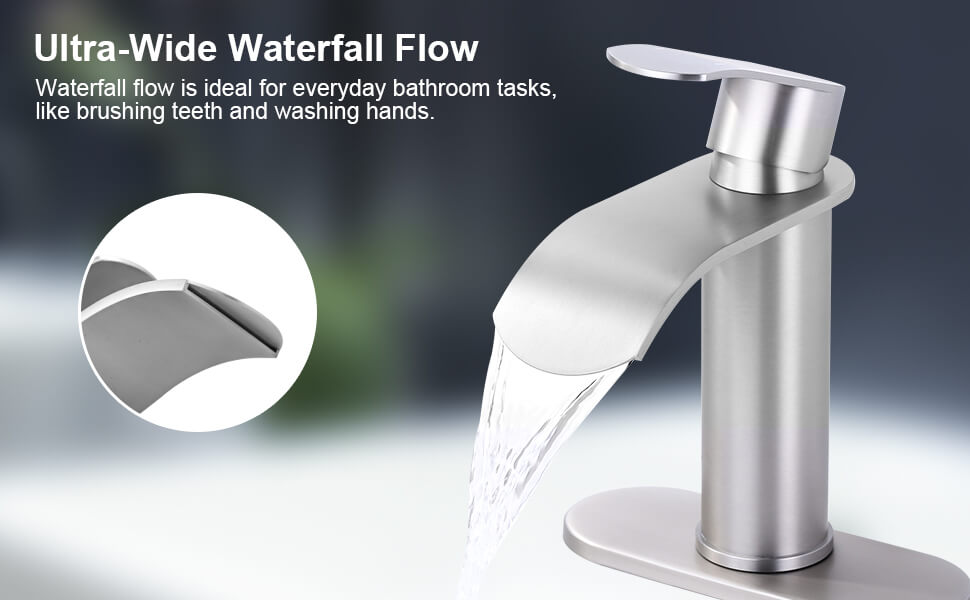 Single Handle Waterfall Spout Bathroom Faucet