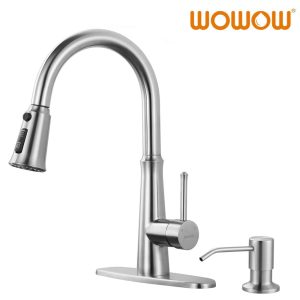 Pull Down Kitchen Faucets with Soap Dispenser