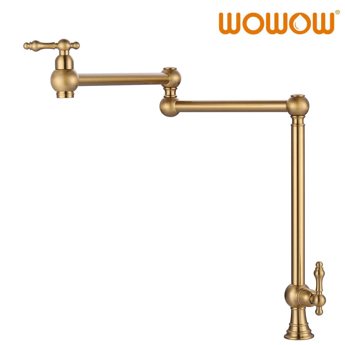 brushed gold deck mount pot filler