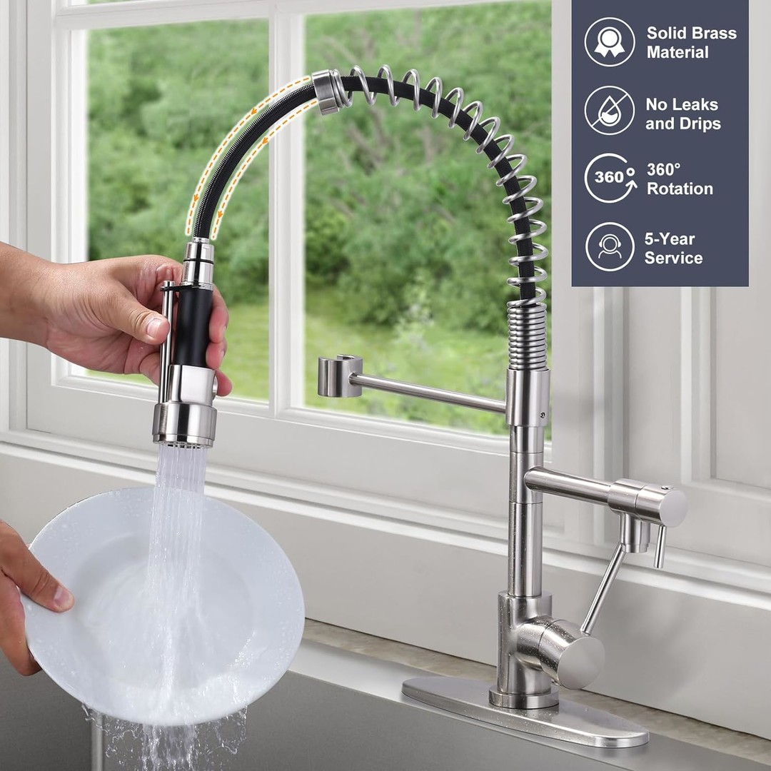 wowow high arc commercial spring kitchen faucet 6