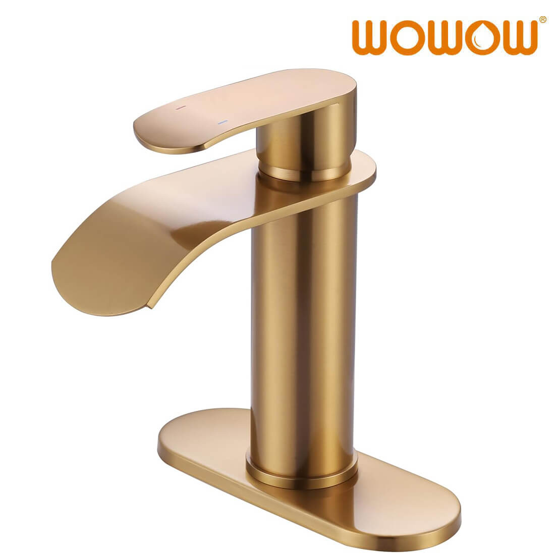 brushed gold waterfall bathroom faucet