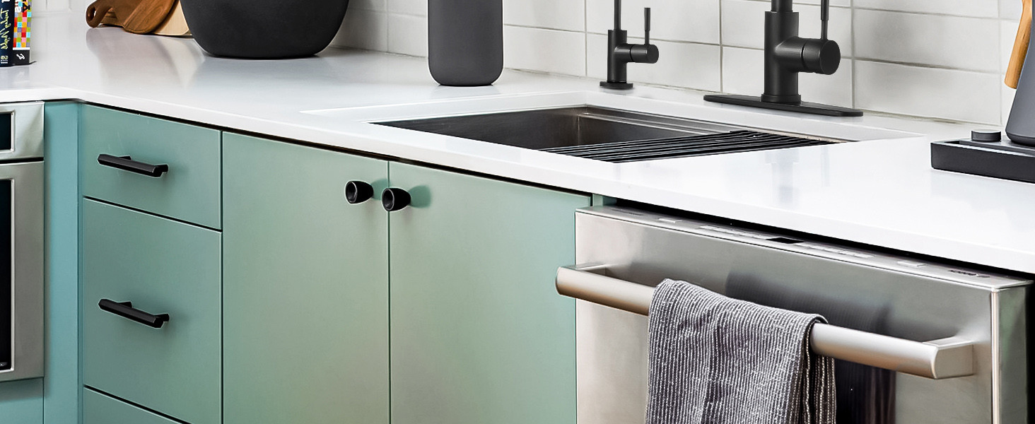 matte black pull down kitchen faucet and water filter faucet combo 1 1