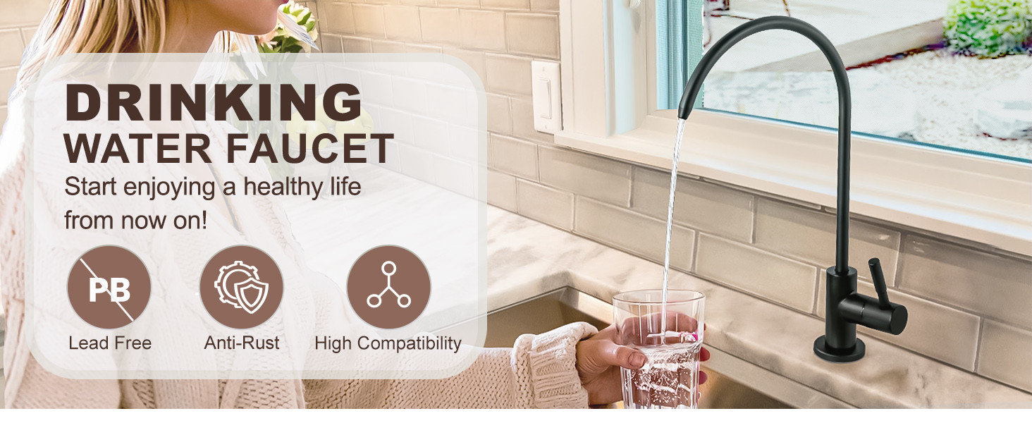 matte black pull down kitchen faucet and water filter faucet combo 12