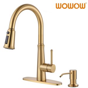 pull down kitchen faucet with soap dispenser