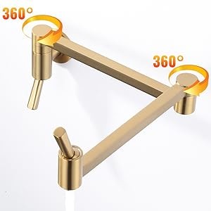 wowow brushed gold wall mount pot filler 1 1
