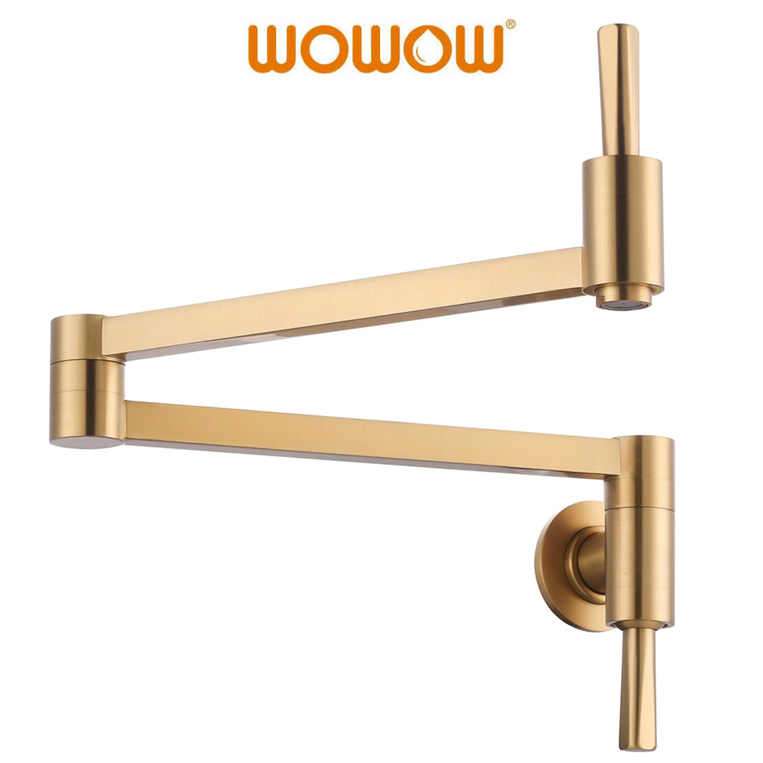 Brushed Gold Wall Mount Pot Filler