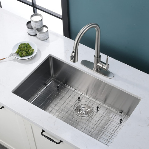 silver stainless steel undermount workstation kitchen sink 6