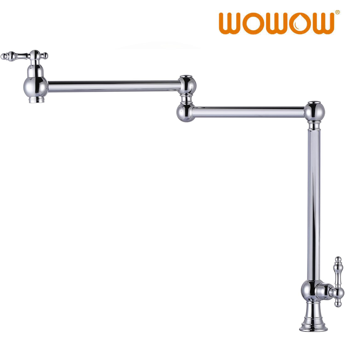 wowow deck mount polished chrome pot filler over stove 4