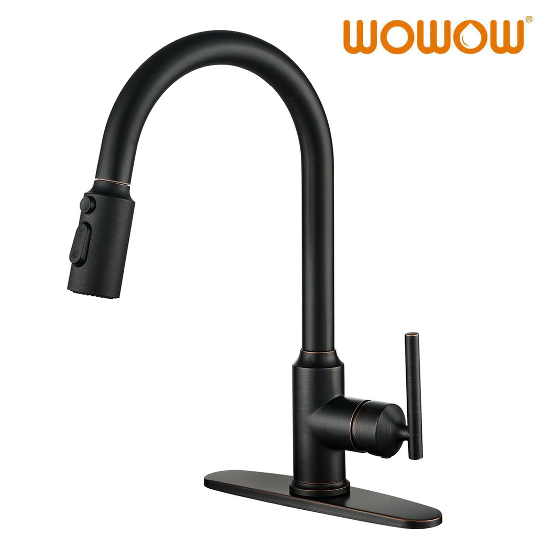wowow oil rubbed bronze high arc single handle kitchen faucets 6