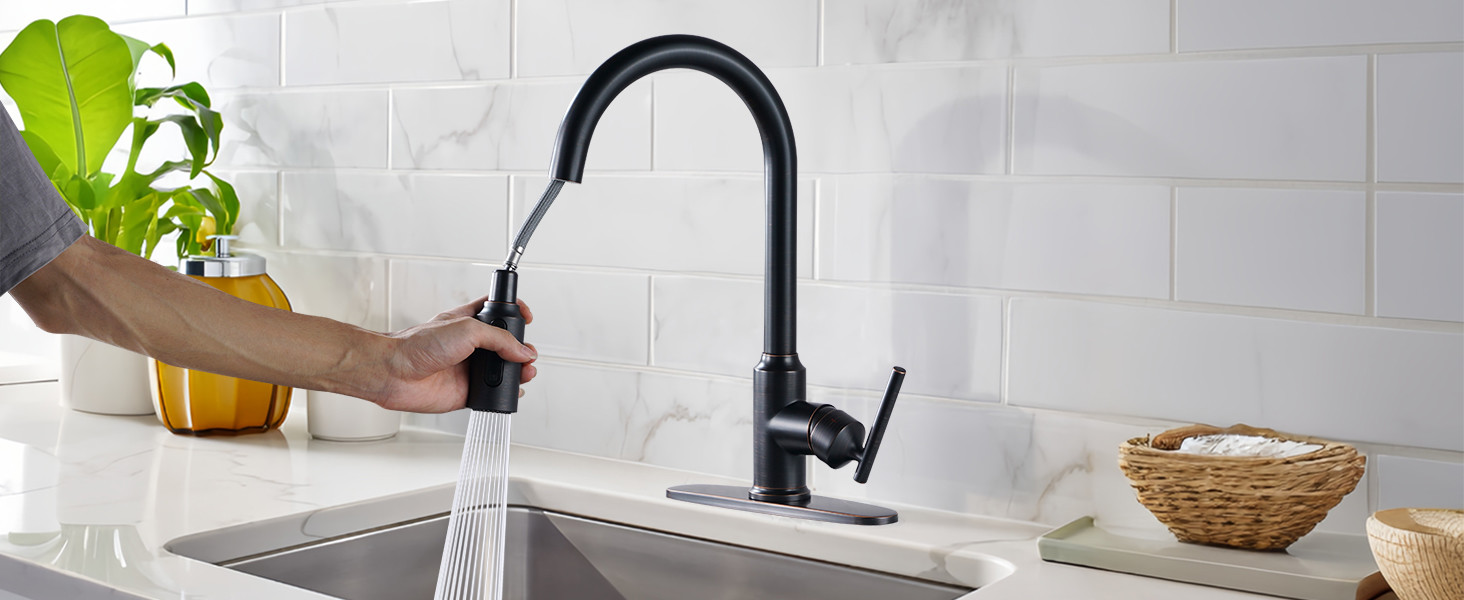 wowow oil rubbed bronze high arc single handle kitchen faucets 7