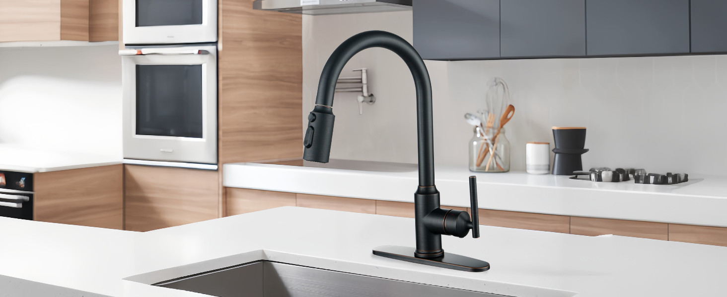 wowow oil rubbed bronze high arc single handle kitchen faucets 9