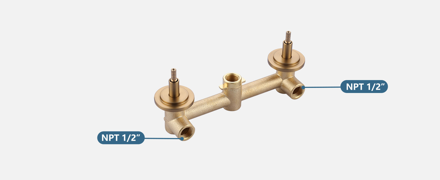 wowow wall mount widespread bathroom faucet brushed gold 11