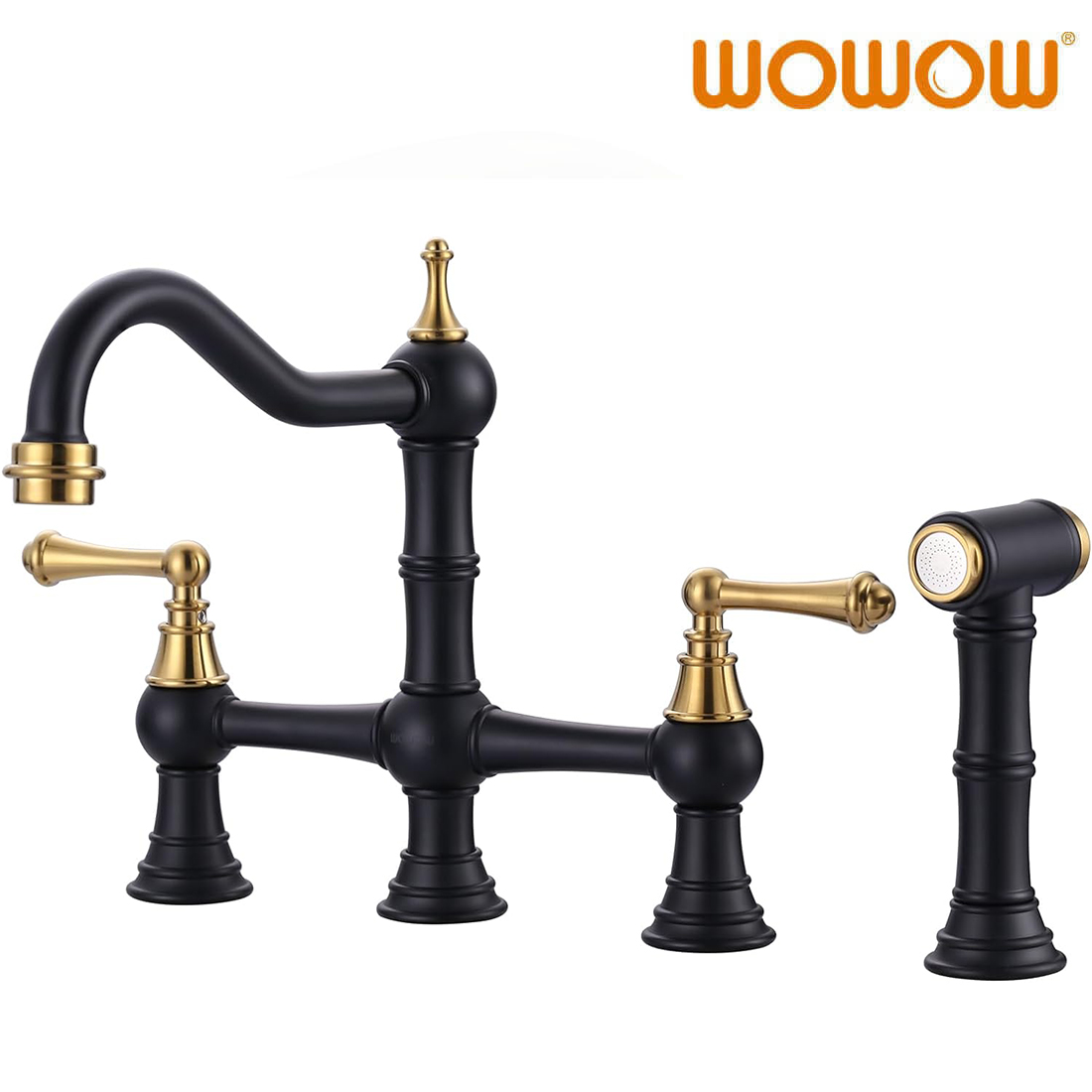 bridge kitchen faucet with side sprayer