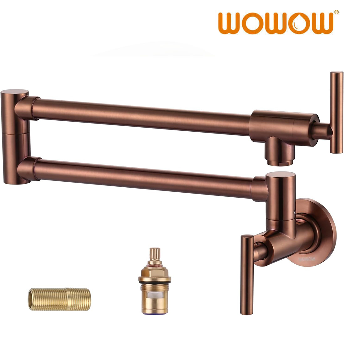 wowow wall mounted rose gold commercial pot filler faucet over stove 3