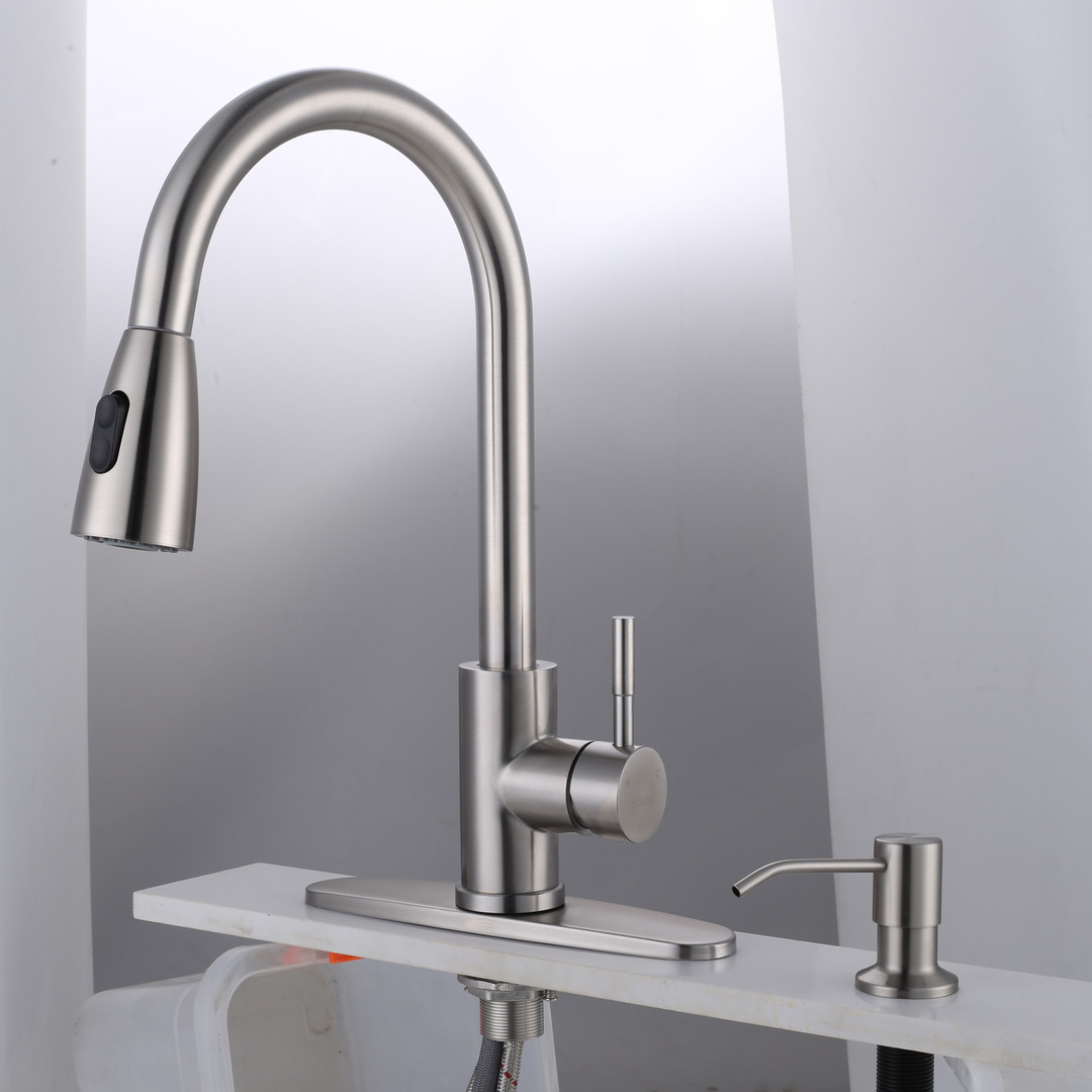 wowow brushed nickel soap dispenser for kitchen sink 1