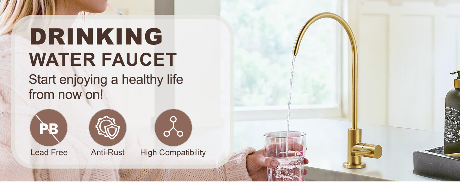 wowow brushed gold pull down kitchen sink faucet with water filter faucet combo 10