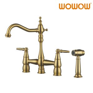 Double Handle Bridge Kitchen Faucet
