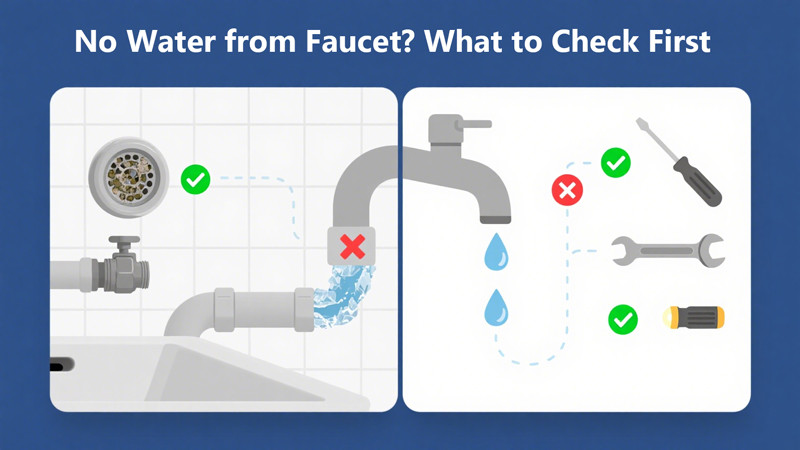 no water from faucet what to check first
