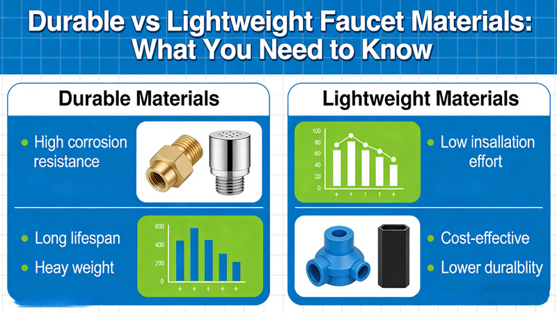Durable vs Lightweight Faucet Materials: What You Need to Know Durable vs Lightweight Faucet Materials: What You Need to Know