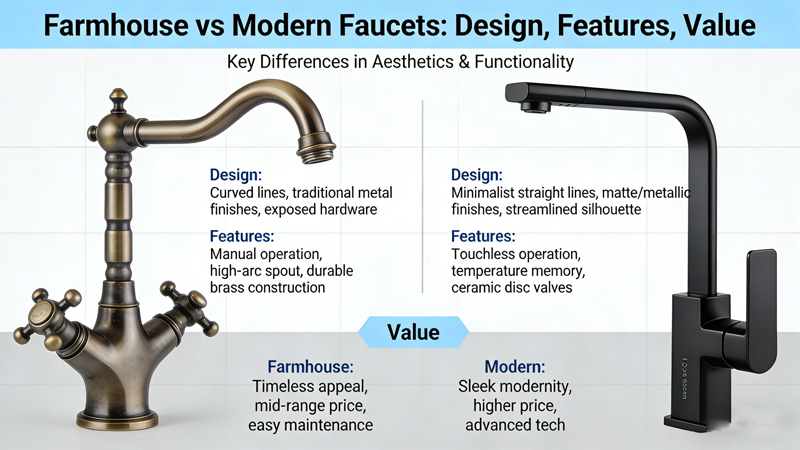 Farmhouse vs Modern Faucets Compared: Design, Features, and Value